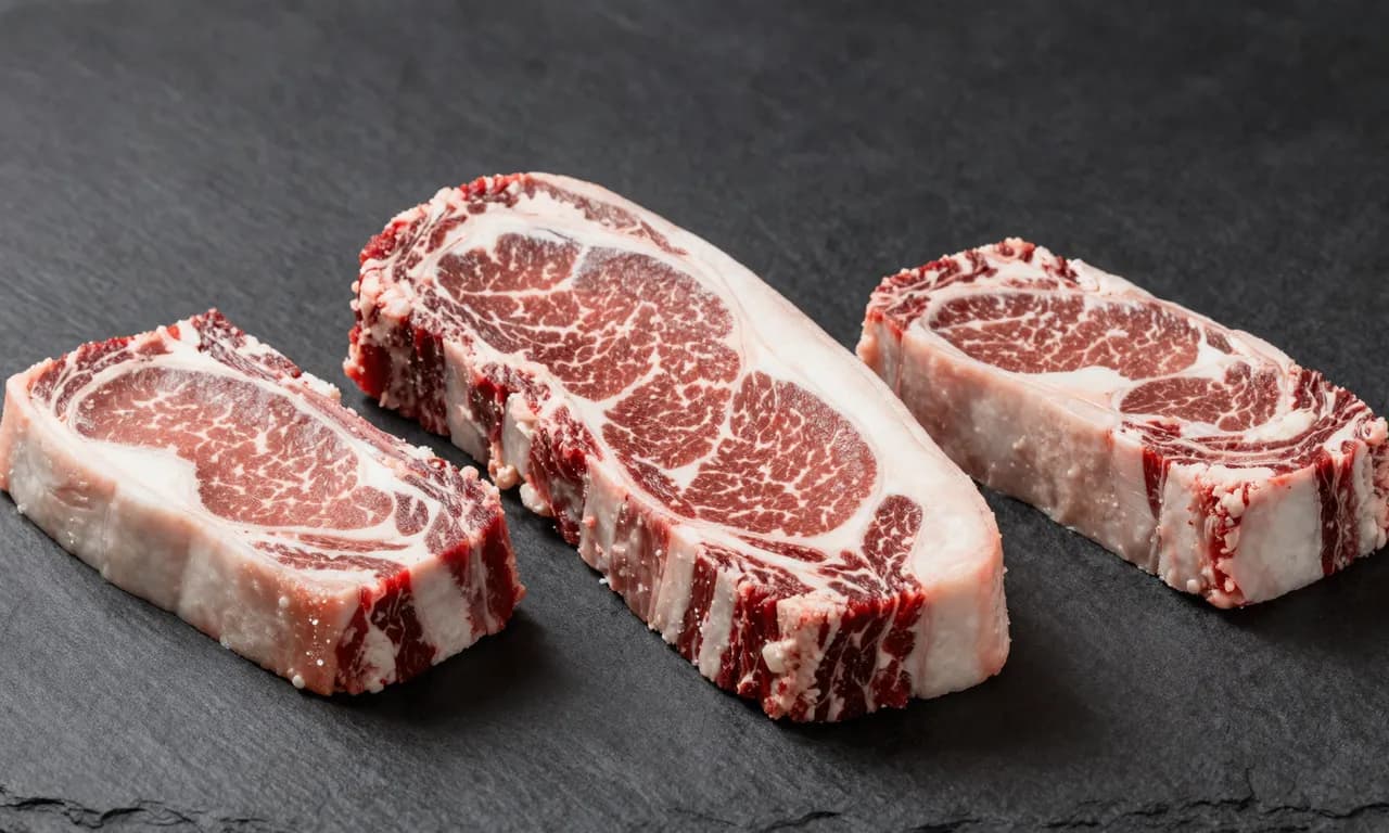 Costilla cargada y aguja norteña crudas · Box Asado Familiar